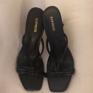 Express twisted black kitten heel sandals